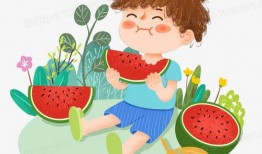 男生单独吃瓜漫画,男生漫画中的夏日清凉时光